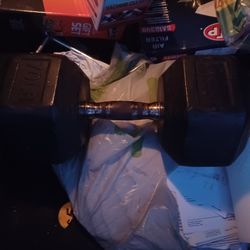 70 lb dumbbell, ready for pick up