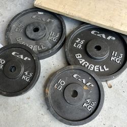 pair of 25 and 10lb iron plates 1 inch hole $70   