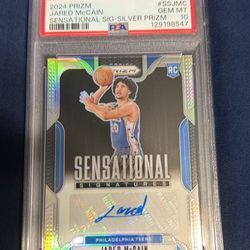2024 Panini Prizm Jared McCain Sensational Signatures Silver Auto PSA 10