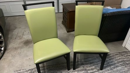 Sage green /Espresso dining chairs (2)