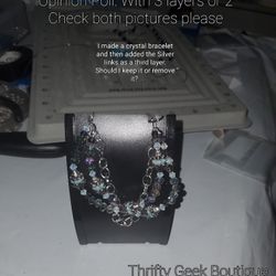 ❤ Crystal And Silver 3 Strand Bracelet Made By Me ❤