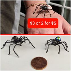 Beaded Spiders Pendant/charm/ Decor