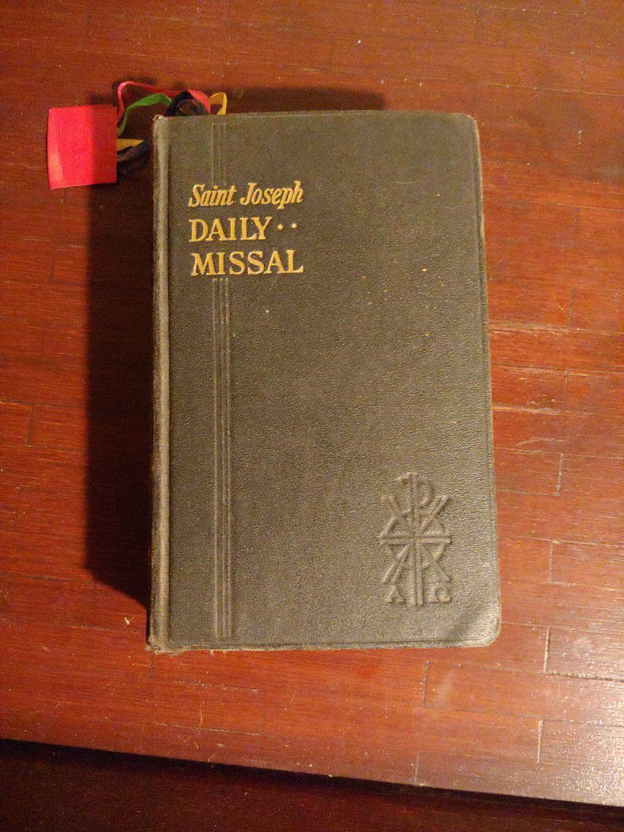 Vintage 1961 Saint Joseph Daily Missal and Vintage bookmarker