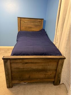 Twin bed with night stand