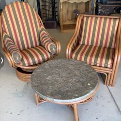 Rattan Set With Custom Cushions
