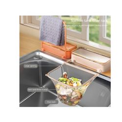 Kitchen Sink Waste Rack Food Catcher Basket Filter Includes 50 Disposables Meshes Bags Daily Use