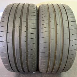 V887  265 35 21 101Y  Goodyear Eagle F1  - 2 Used Tires 75% Life 