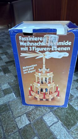 German Wooden Christmas Pyramid 3-Tier