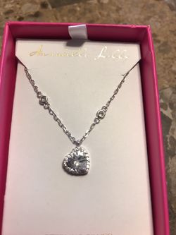 Sterling Silver Heart Necklace - 16” New