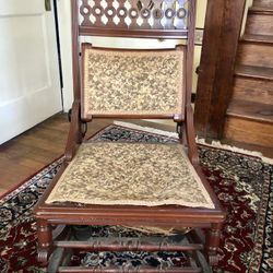 Antique Victorian Walnut Rocking Chair