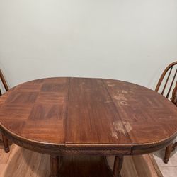 Wooden Dining Table With 6 Chairs 