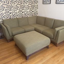 Mid Century Sectional with Ottoman — Article Ceni 88" Sofa