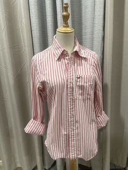 Hollister Pink And White Long Sleeves