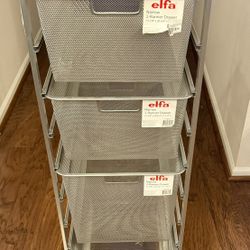Container Store Platinum 4-Tier Wire Mesh Drawer