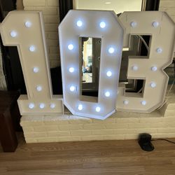 Birthday/Anniversary Number Decorations, Lights Up, 36” High