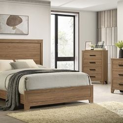 Brand New Walnut 4pc Queen Bedroom Set (Available In Eastern King)