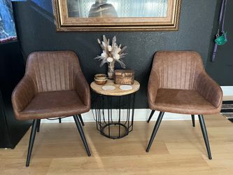 Faux Leather Chairs Set of 2