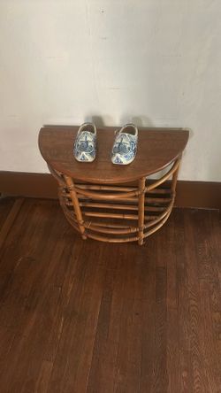 Antique shoes with table