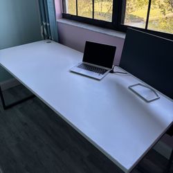 Office Desk Workstation 71” x 29.5” White Steel Base