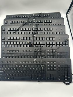 Lot Of 6 Genuine HP Wired USB Keyboards