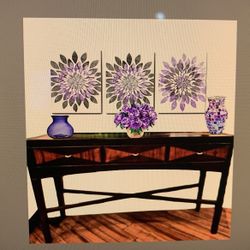 3 Drawer Entryway Console Table Solid Wood