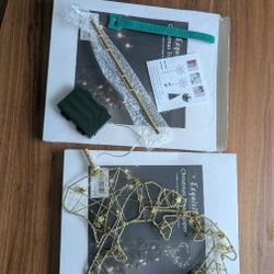 TWO new Christmas tree toppers reindeer deer 