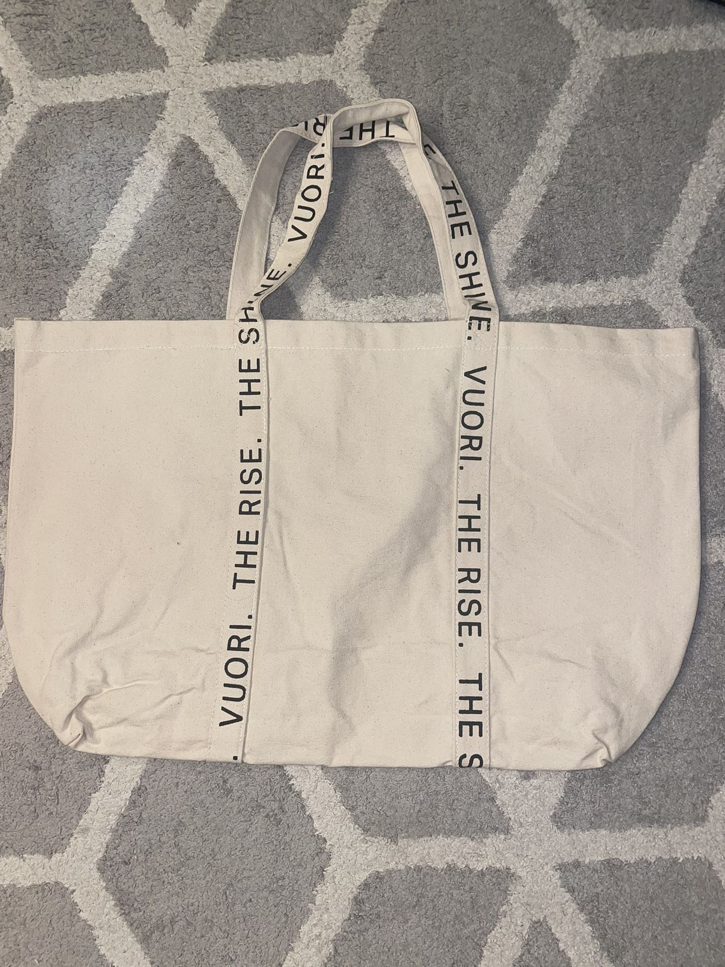 New! Large Vuori Cream Canvas Tote Bag