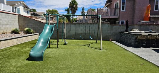 Kids Outdoor Swing Set with Slide
