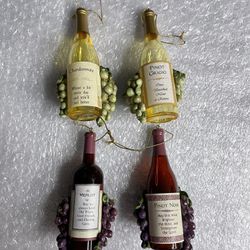 Kurt S Adler Wine Bottle Ornaments Bundle