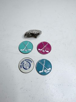 4 Golf Ball Markers with Hat Clip