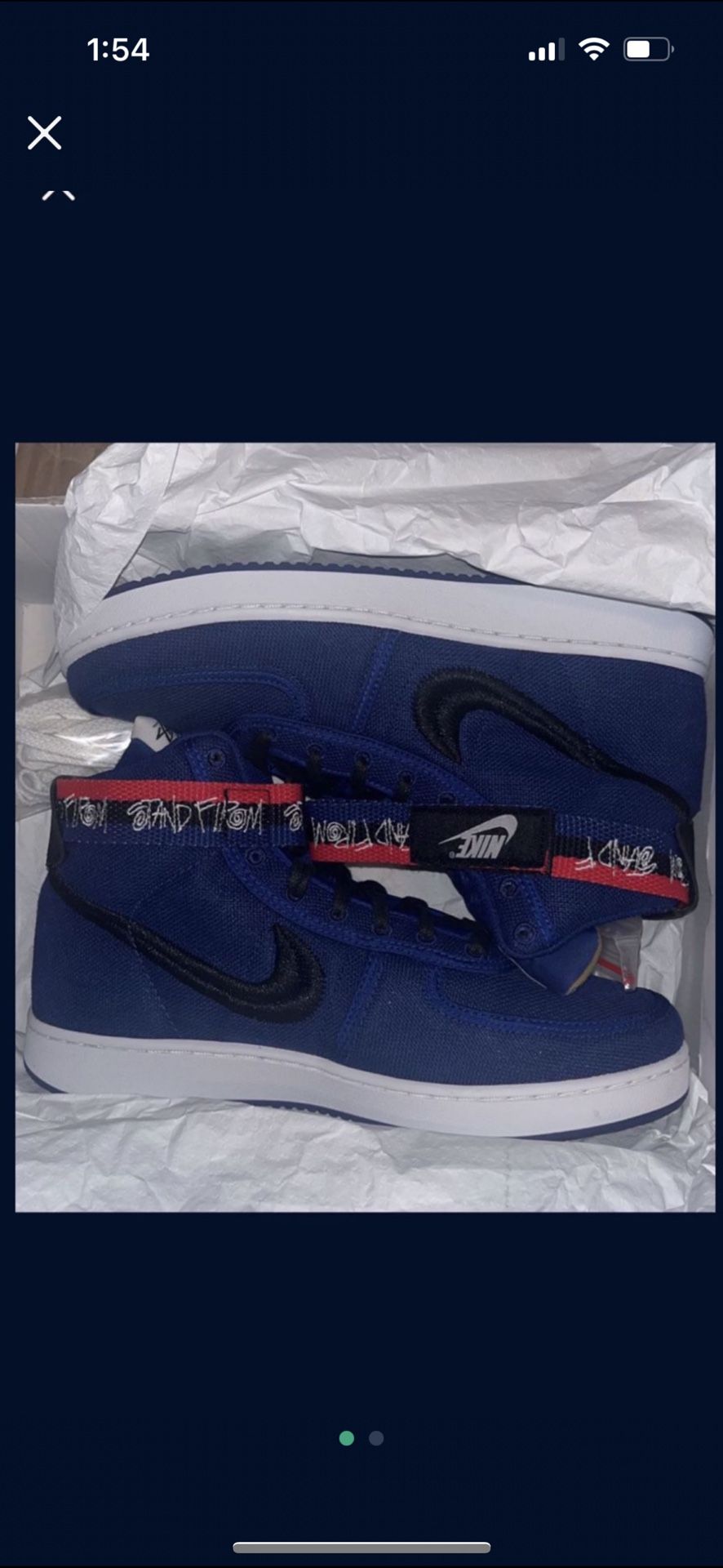 Size 9 Nike x Stussy Vandal SP Deep Royal Blue Men LifeStyle Casual Shoes DX5425-400