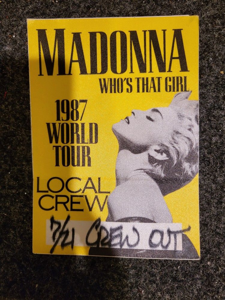 Madonna 1987 WORLD TOUR PASS memorabilia