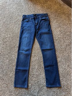 PAIGE Men’s Straight Jeans in Dark Blue Denim