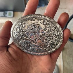 Crumrine Flower Belt Buckle 