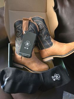 RLW Kids Cowboy Boots for Boys Girls Western Square Toe Youth Cowgirl Boots for Toddler Little & Big Kid, Black 12 Toddler (Brown)