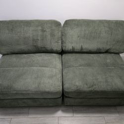 Brand New 72 inch Green Corduroy Modular Couch Sofa Chairs/Seats