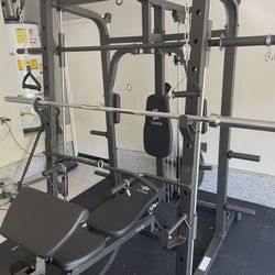 Vesta Fitness Smith Machine 1001 w/Bench Attachment | 245lb Cast Iron Olympic Weights | 7ft Olympic Bar | Fitness | Gym Equipment | FREE DELIVERY 🚚 