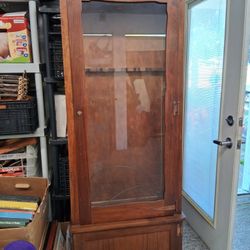 Wood And Glass Rifle Cabinet