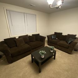 FREE DELIVERY ELLIS HOME FURNISHINGS BROWN COUCH AND LOVESEAT