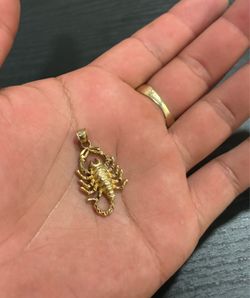 14K Solid Gold Scorpion Charm