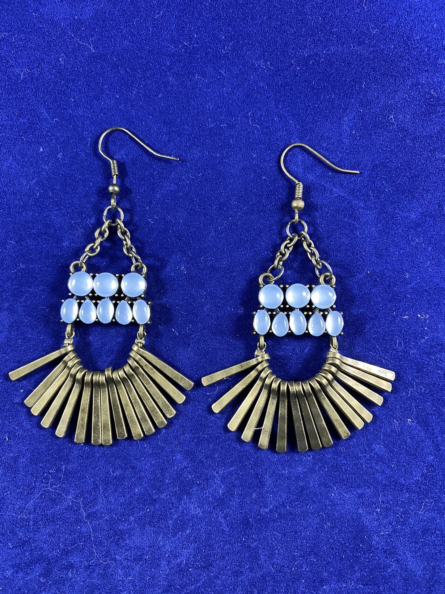 Brass Dangle Earrings with Artistic Design