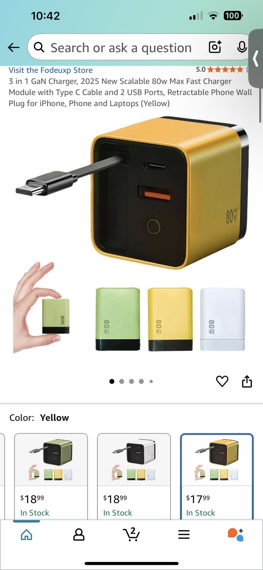 3 in 1 Charger, 2025 New 80w Max Fast Charger Retractable