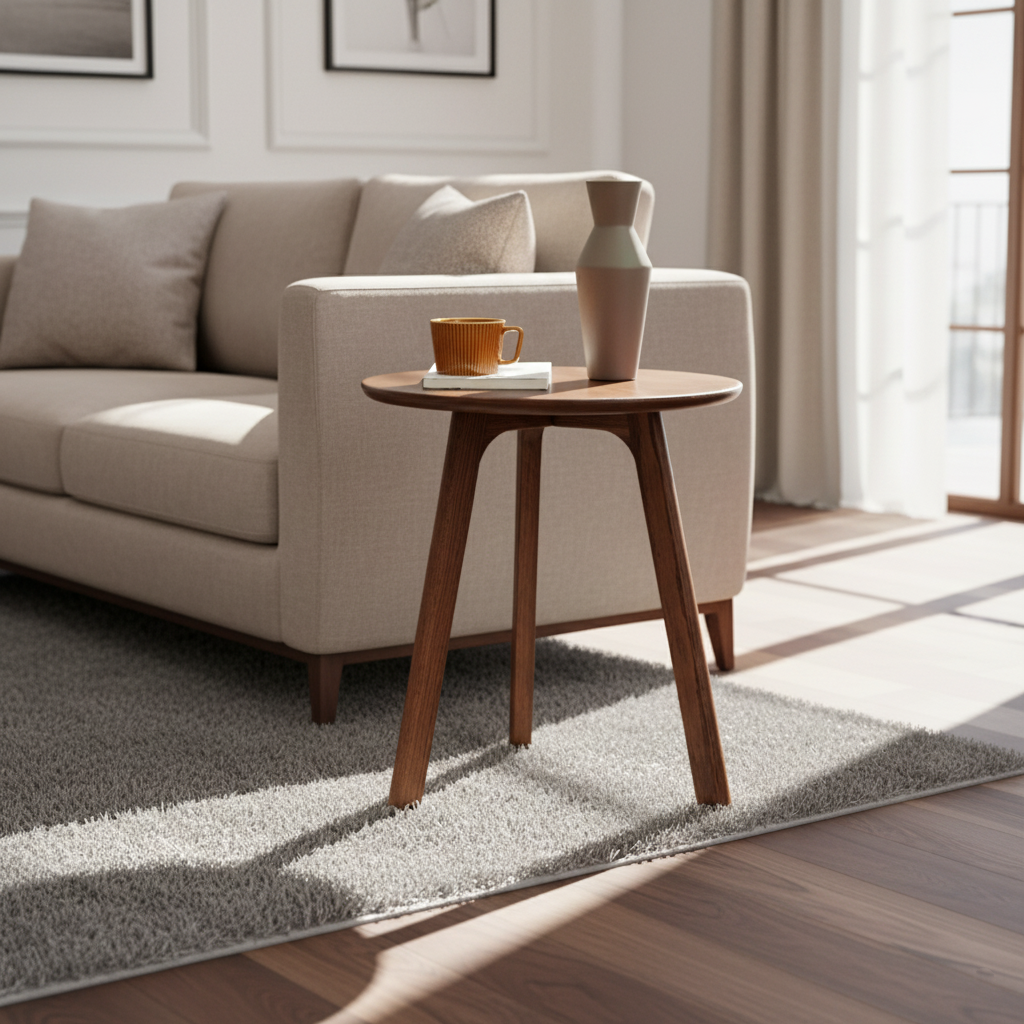 Avignon Solid Wood Round End Table