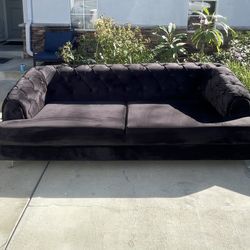 Black Velvet Sofa And Armchairs Set