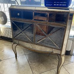 Z Gallery Mirrored Drawer Cabinet No Knobs