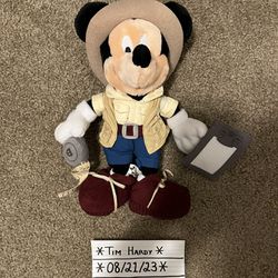 Mickey Mouse Animal Kingdom Construction Rare Vintage Plush Walt Disney World 1997