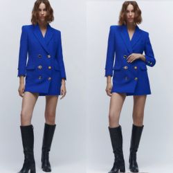 NWT Zara Texture Blazer Dress