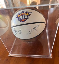 Phoenix Suns Basketball, signed, with display case