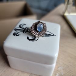Genuine Moonstone & Silver Ring