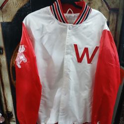 Men's White Wisconsin Badgers Starter The Rookie Satin Jacket